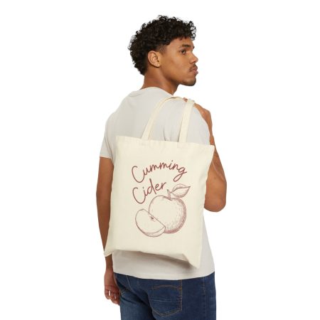 2023 - Cumming Cider Burgundy Apple Logo Cotton Canvas Tote Bag