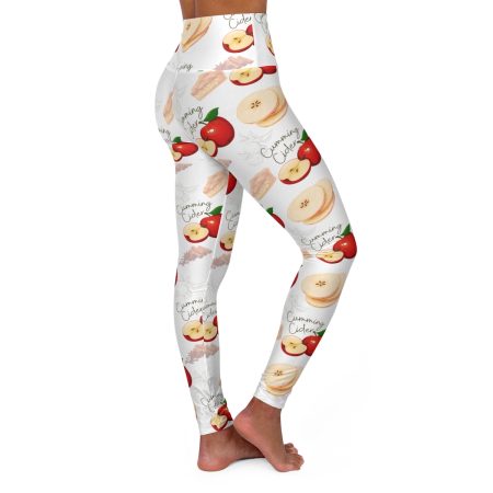 2023 Cumming Cider Apple Pattern High Waisted Yoga Leggings