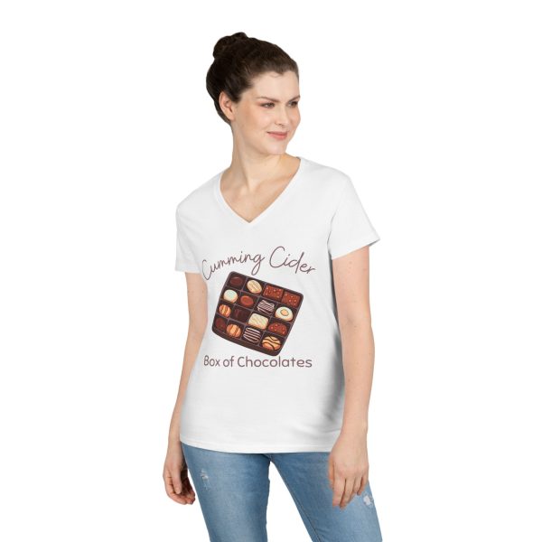 2024 - Box of Chocolates Ladies V--Neck T-Shirt - Image 3