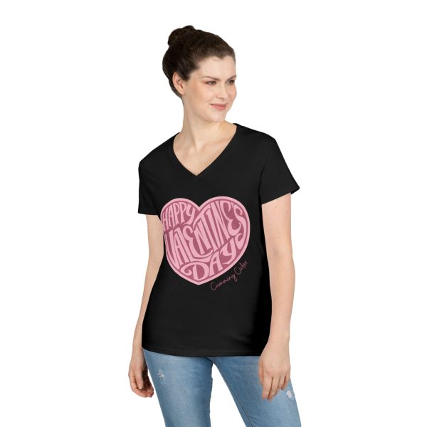 2024 - Happy Valentine's Day Ladies V--Neck T-Shirt - Image 6