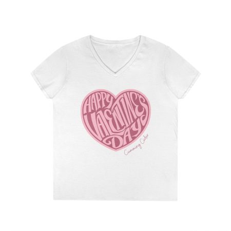 2024 - Happy Valentine's Day Ladies V--Neck T-Shirt
