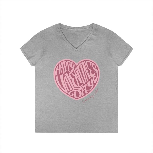 2024 - Happy Valentine's Day Ladies V--Neck T-Shirt - Image 7