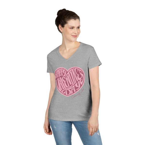 2024 - Happy Valentine's Day Ladies V--Neck T-Shirt - Image 9