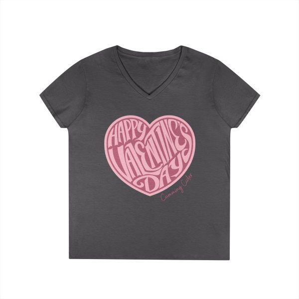 2024 - Happy Valentine's Day Ladies V--Neck T-Shirt - Image 10